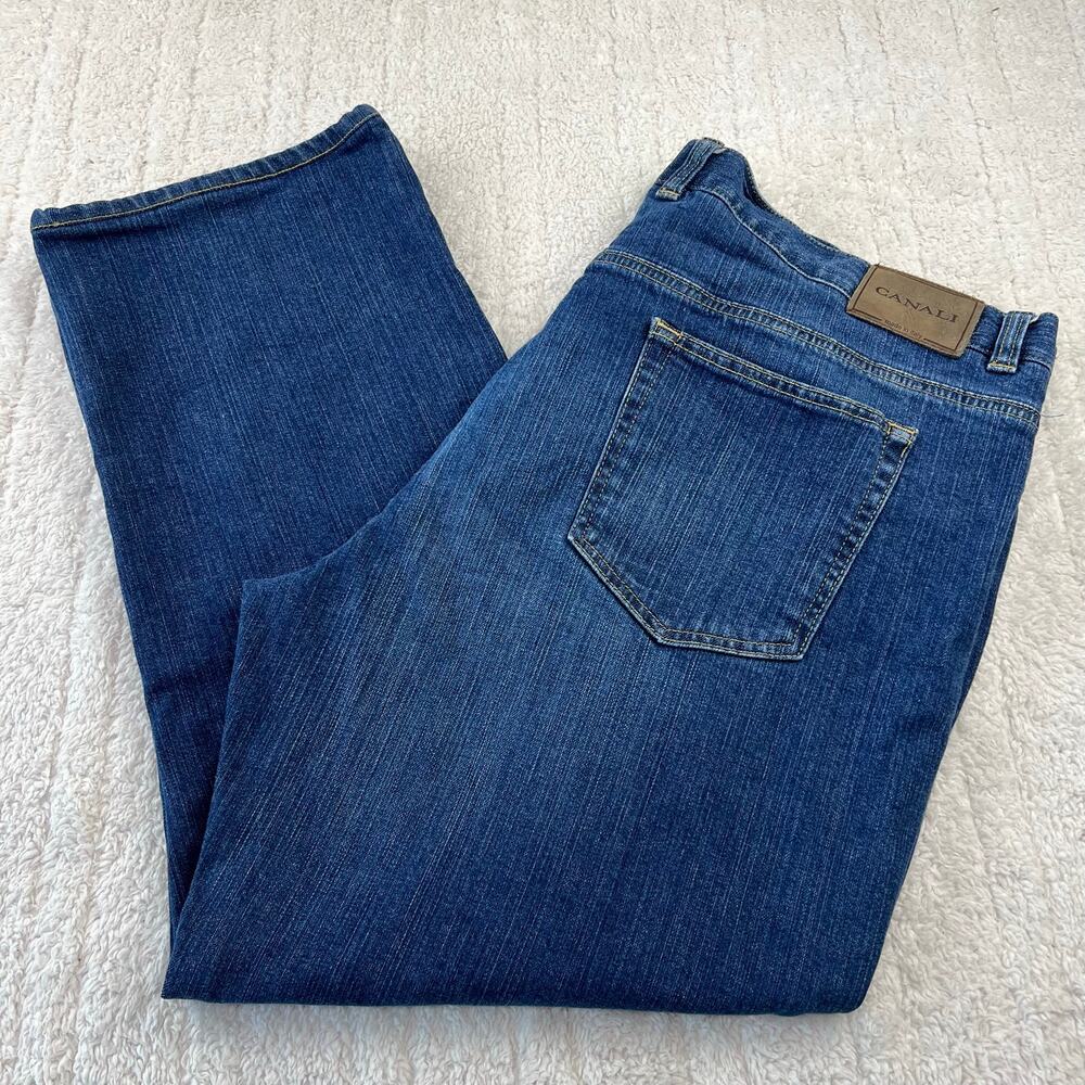 Canali Blue Jeans Men’s size 42x27 Italy Designer Cotton Blend